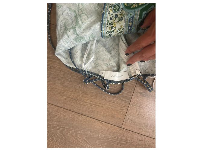 Zimmermann Mini de lino con estampado paisley Ottie Swing Verde oscuro - vista 4