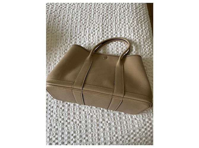 Hermès Garden Party 30 Beige in Pelle Epsom - vista 2