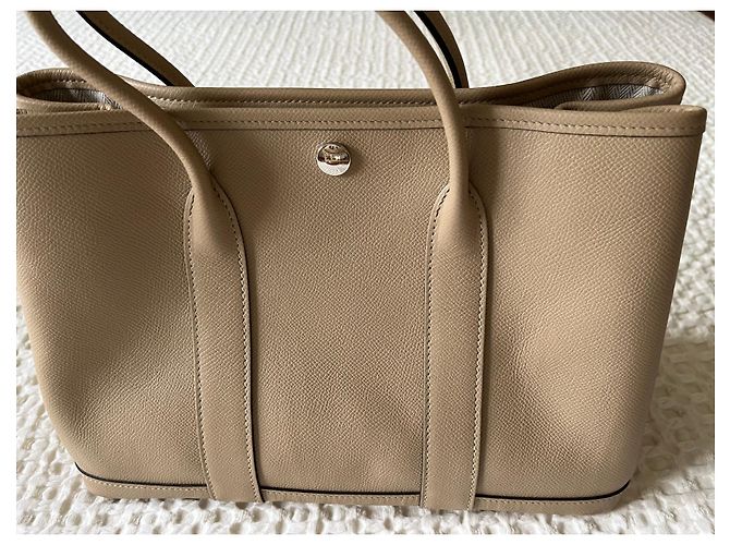 Hermès Garden Party 30 Beige in Pelle Epsom - vista 4