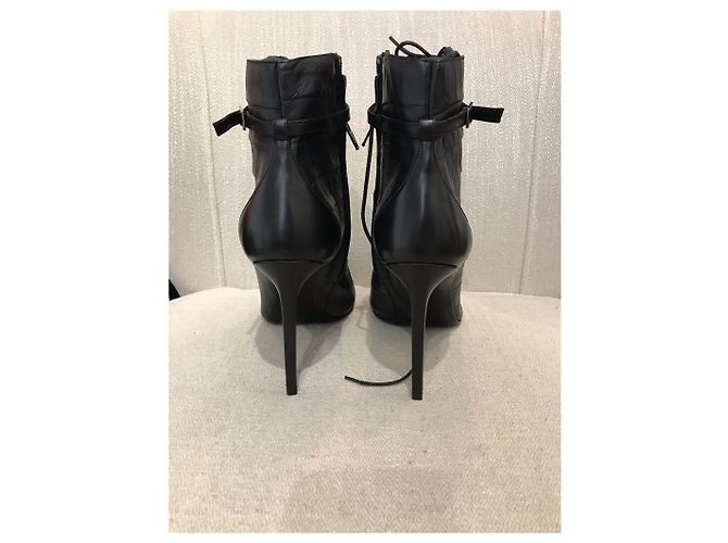 SAINT LAURENT Botines T.EU 38.5 Cuero Negro - vista 7