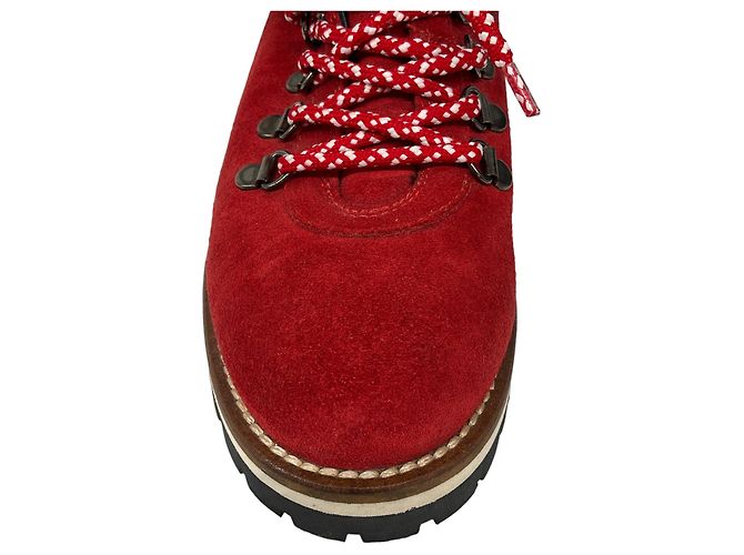 Mr & Mrs italy Sig. e Sig.ra Italia Stivali in suede foderati in shearling con bordo in pelliccia di volpe rossa / blu - vista 5