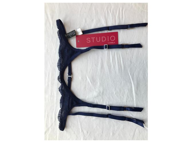 Garter belt blu navy 40 FR La Perla - vista 2