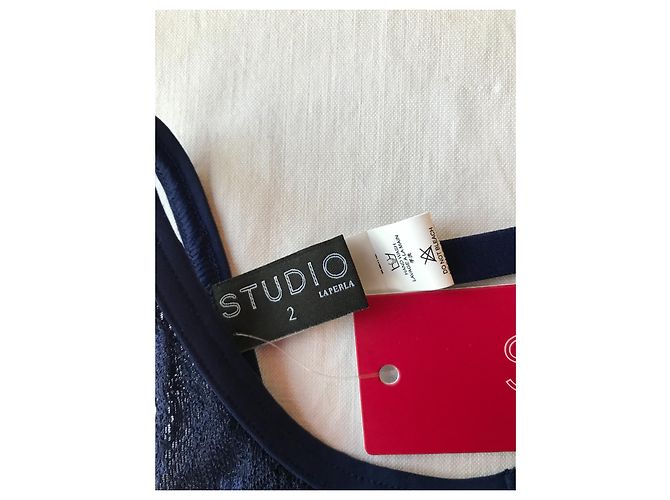 Garter belt blu navy 40 FR La Perla - vista 3