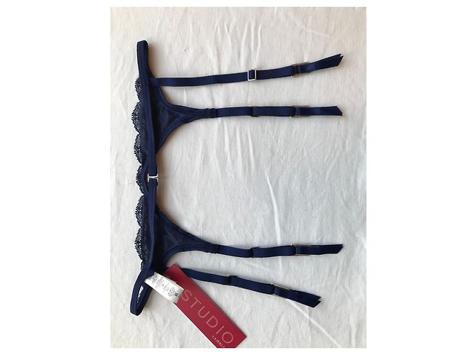 Garter belt blu navy 40 FR La Perla - vista 5