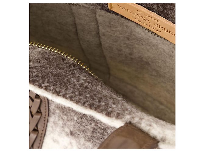 Cabas S Shopper Bag - Vanessa Bruno - Wool - Brown - view 4
