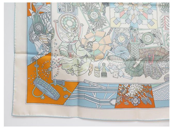 Hermès NOVE LENÇOS HERMES DA SOMBRINHA AO DUEL QUADRADO 90 DUPLO LADO + CAIXA DE LENÇO Branco - vista 16
