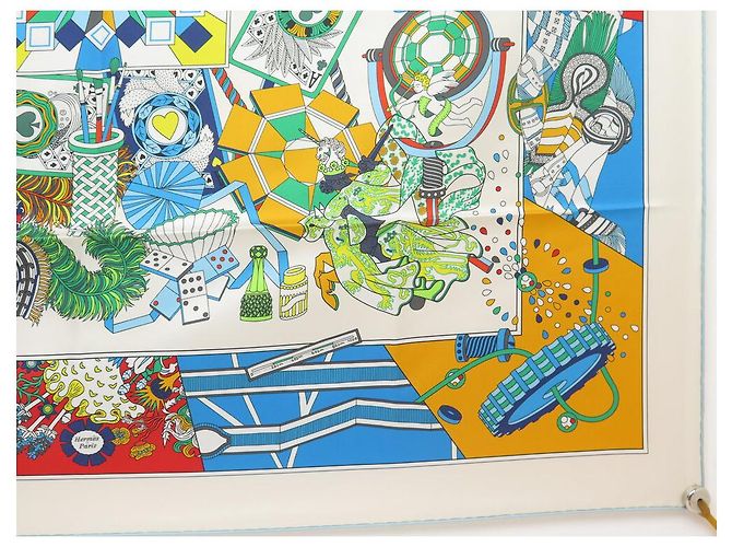 Hermès NOVE LENÇOS HERMES DA SOMBRINHA AO DUEL QUADRADO 90 DUPLO LADO + CAIXA DE LENÇO Branco - vista 3