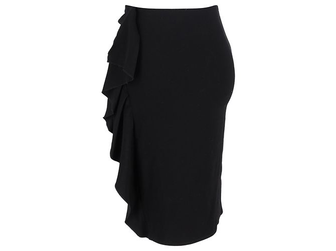 Gonna mini con rouches Joseph in lana nera Nero - vista 2