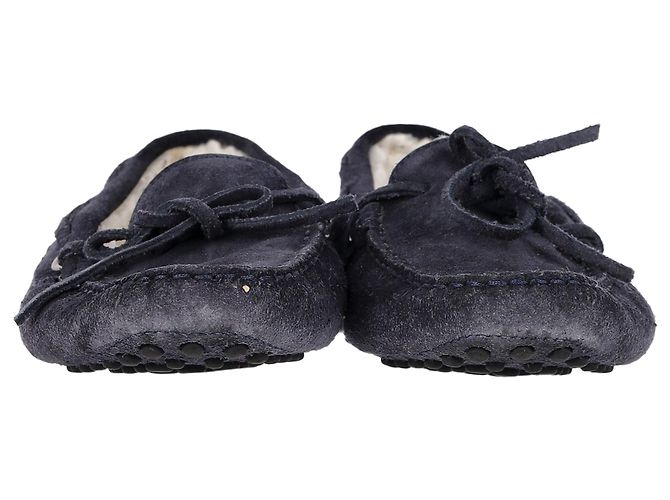 Mocassini in suede blu navy foderati in pelliccia Tod's - vista 2