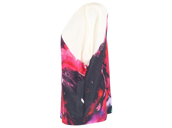 Escada Printed Chain Detail Stap Top in Multicolor Silk - view 2