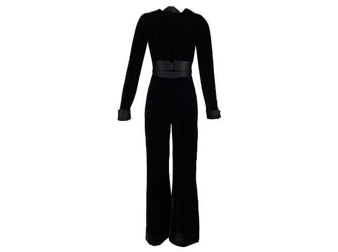 Sash-Jumpsuit aus schwarzem Samt von Diane von Furstenberg - Ansicht 2