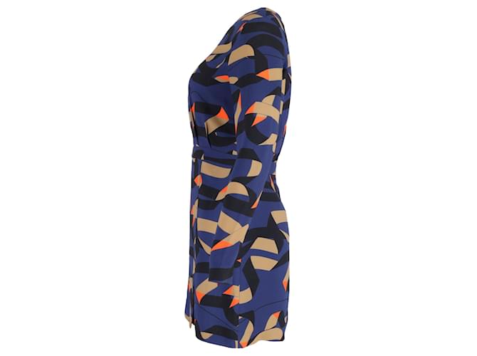 MSGM Bedrucktes Mini-Kleid aus blauer Polyester - Ansicht 2