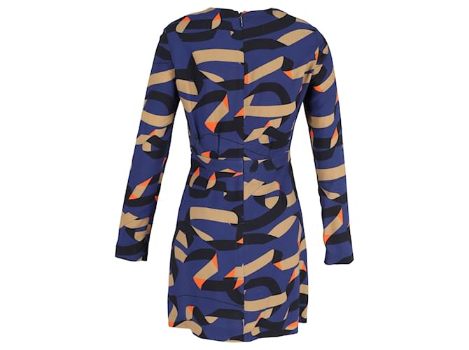 MSGM Bedrucktes Mini-Kleid aus blauer Polyester - Ansicht 3