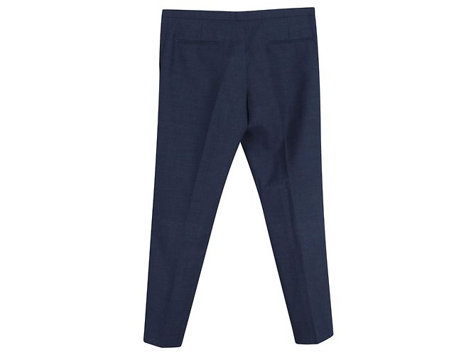 Marni Gerade Bein Hose aus blauer Wolle - Ansicht 2