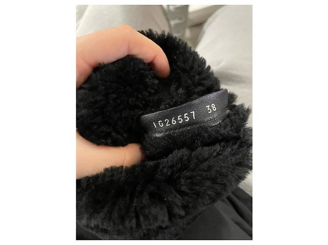 Botas de shearling con logo CC de Chanel en ante azul marino Negro - vista 7