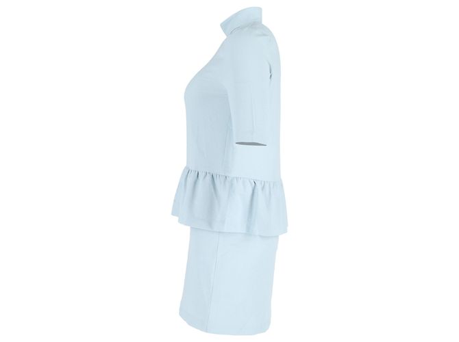 Ganni Ruffled Clark Kleid aus hellblauem Polyester - Ansicht 2