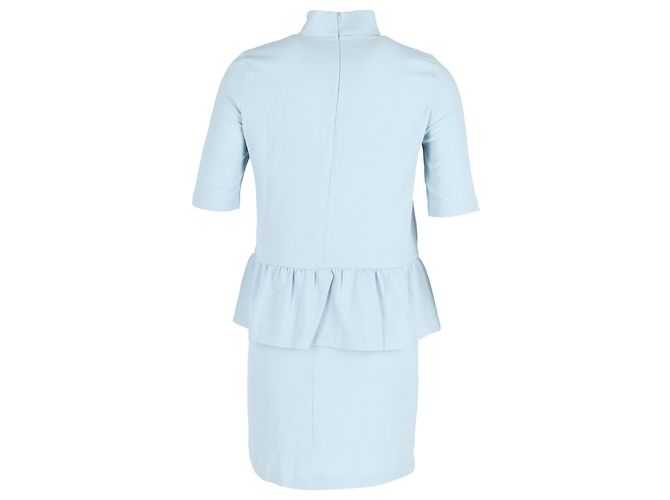Ganni Ruffled Clark Kleid aus hellblauem Polyester - Ansicht 3