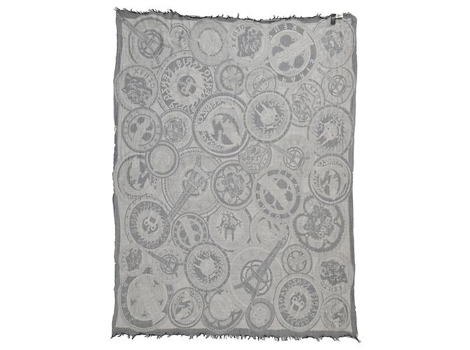 Bufanda Monograma Kenzo en algodón azul marino - vista 2