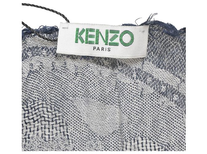 Bufanda Monograma Kenzo en algodón azul marino - vista 3