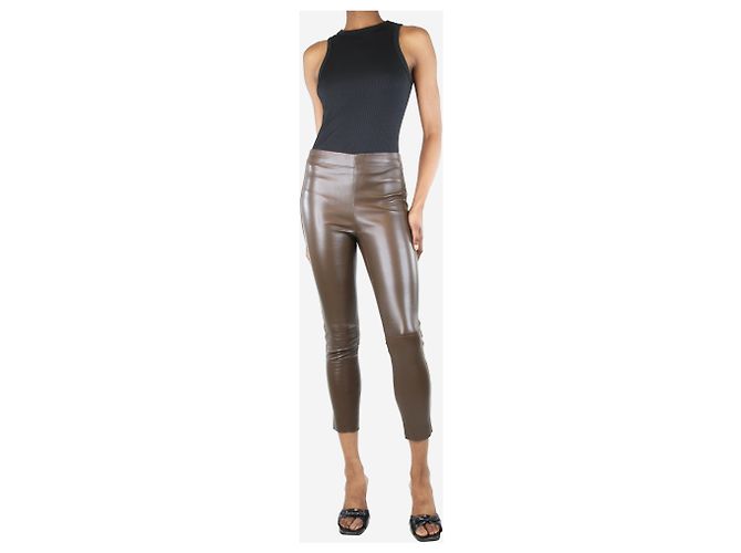 Joseph Braune Slim-Leg-Lederleggings - Größe UK 8 - Ansicht 2