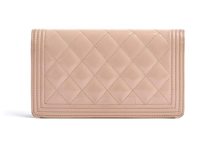 Chanel Boy Geldbörse aus rosa Lackleder Pink - Ansicht 3
