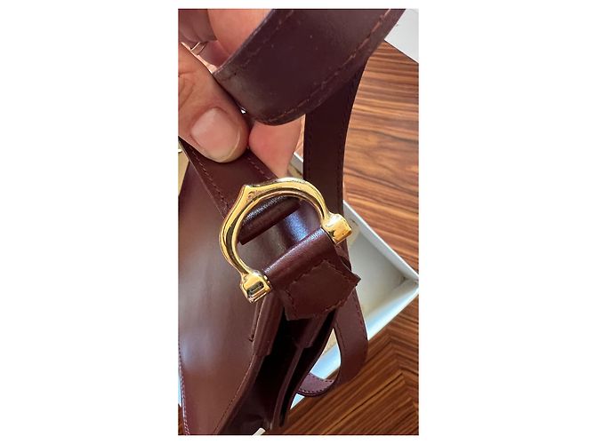 Borsa a tracolla Cartier in pelle bordeaux Bordò - vista 6