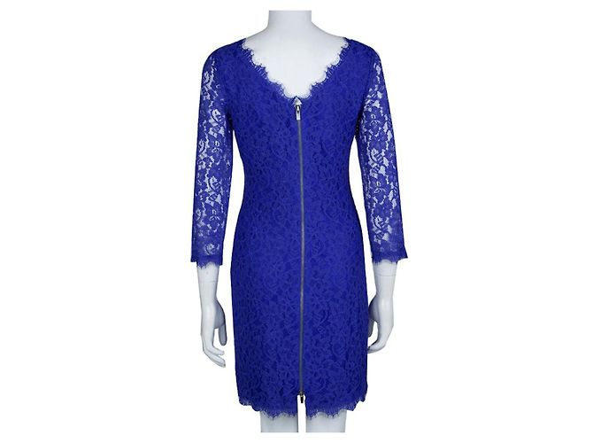 Diane Von Furstenberg Vestido de encaje Zarita de DvF en azul celeste - vista 3