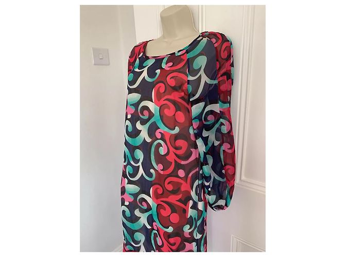 Diane Von Furstenberg Vestido de gasa de seda Eribec de DvF con estampado en espiral Multicolor - vista 3