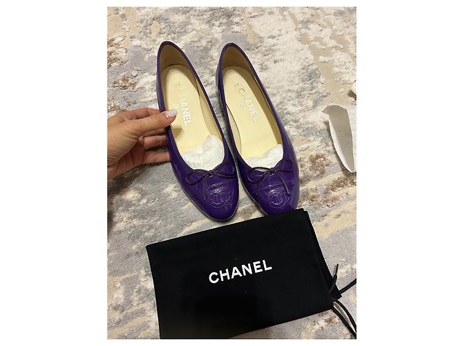 Cambon Bailarinas Chanel talla 36 Morado oscuro - vista 2