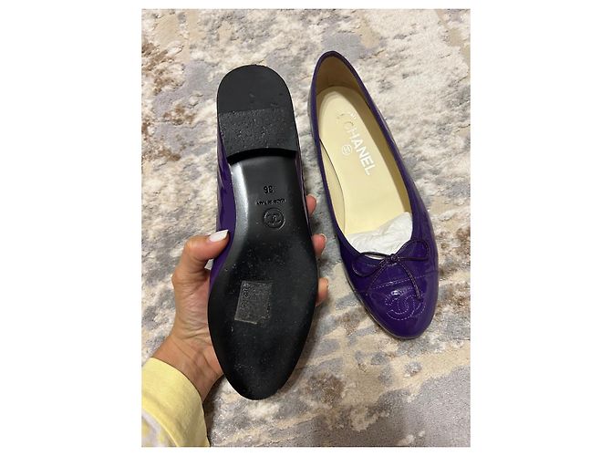 Cambon Bailarinas Chanel talla 36 Morado oscuro - vista 3