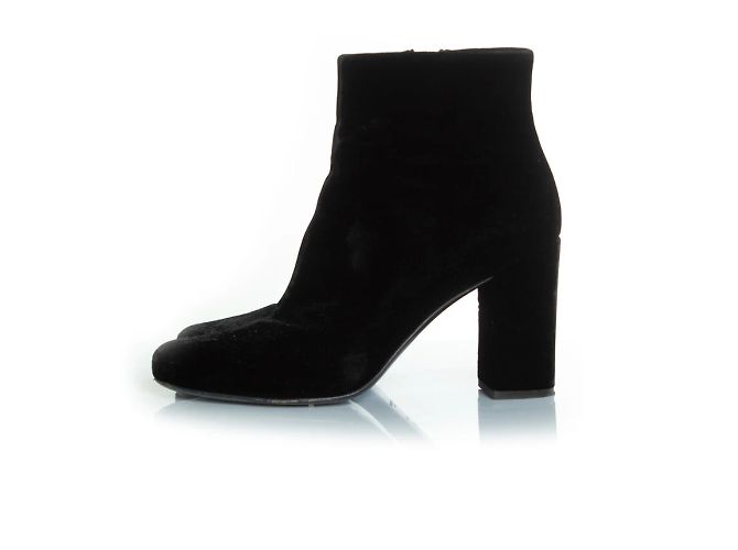 Saint Laurent, stivaletti in velluto neri Nero - vista 2
