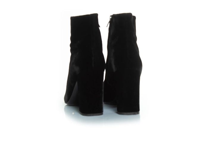 Saint Laurent, stivaletti in velluto neri Nero - vista 6
