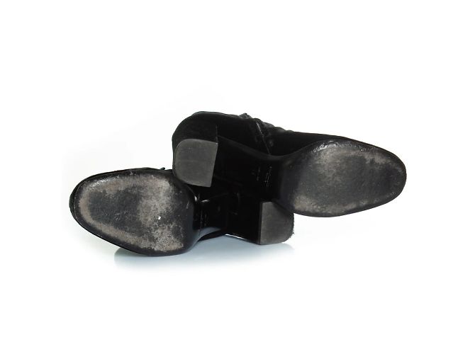 Saint Laurent, stivaletti in velluto neri Nero - vista 7