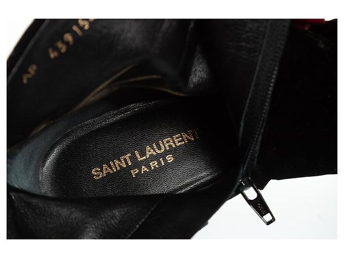 Saint Laurent, stivaletti in velluto neri Nero - vista 8