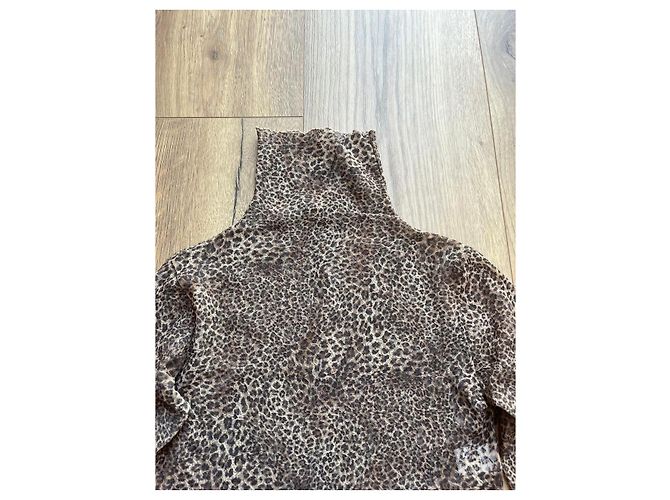Autre Marque Pierre Mantoux Bluse Braun Polyamid M - Ansicht 4