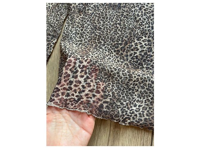 Autre Marque Pierre Mantoux Bluse Braun Polyamid M - Ansicht 6