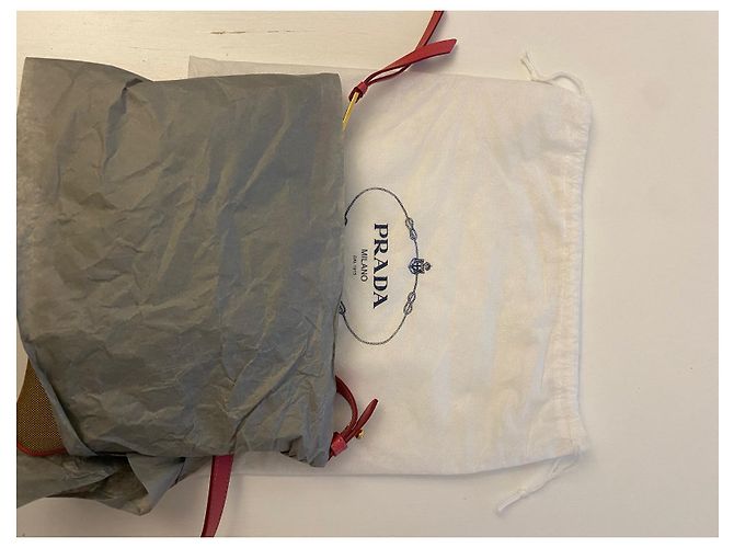 Bolso Prada beige de piel y tela - vista 12