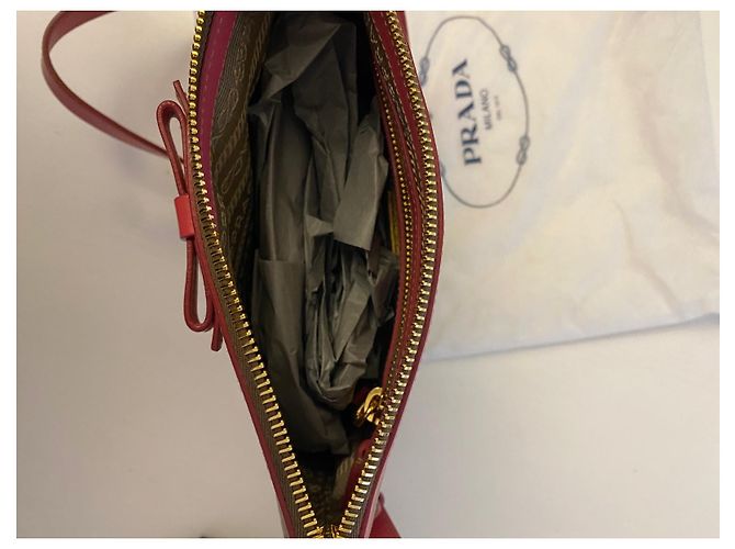 Bolso Prada beige de piel y tela - vista 13