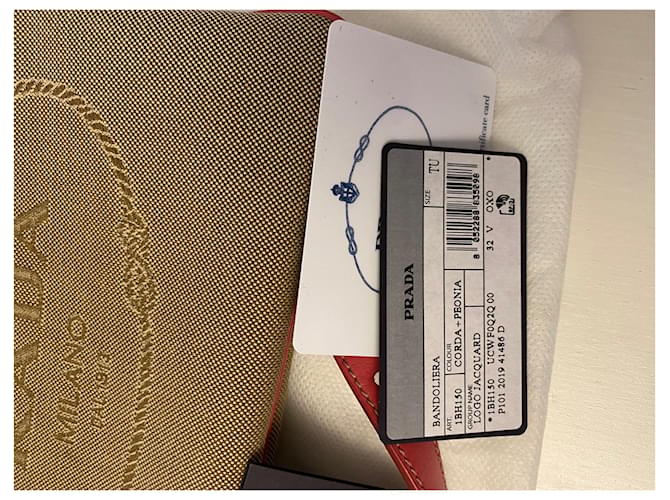 Bolso Prada beige de piel y tela - vista 4