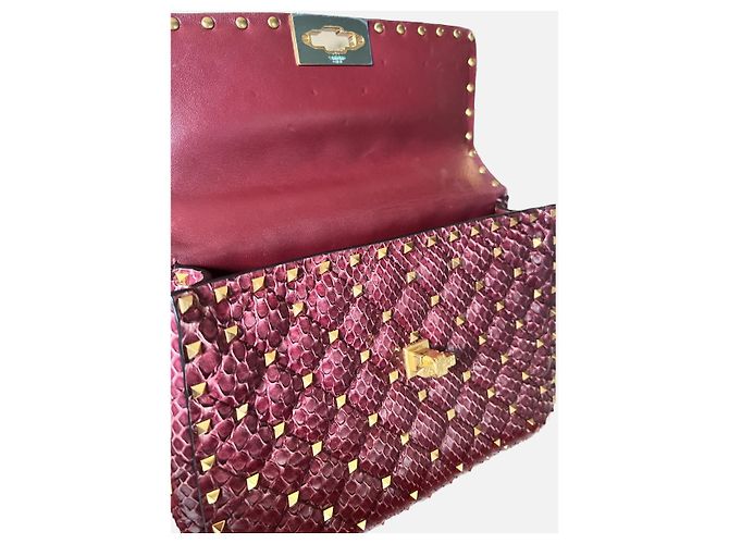 Borsa Rockstud Spike di Valentino Garavani Bordò - vista 3