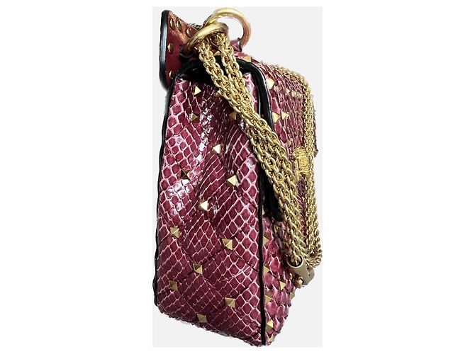 Borsa Rockstud Spike di Valentino Garavani Bordò - vista 4