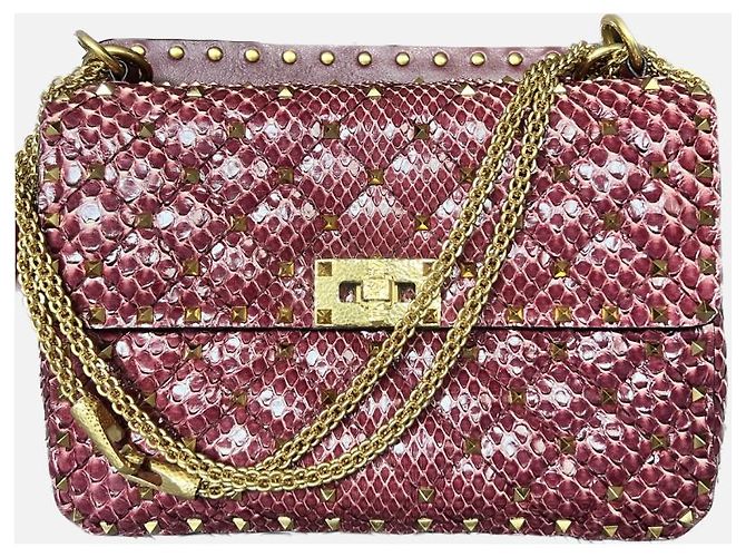 Borsa Rockstud Spike di Valentino Garavani Bordò - vista 5