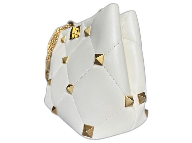 Borsa Roman Stud di Valentino Garavani Bianco - vista 2