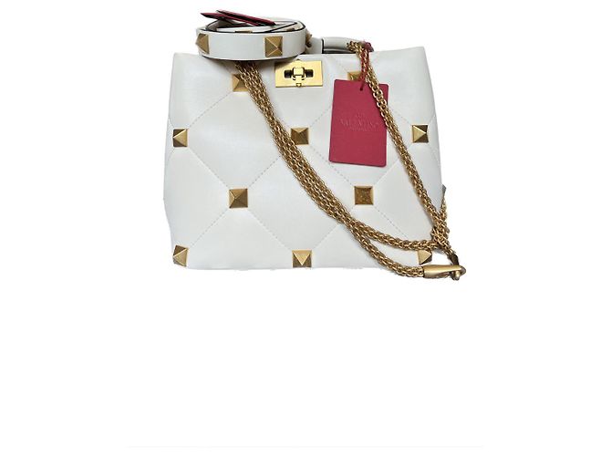 Borsa Roman Stud di Valentino Garavani Bianco - vista 6