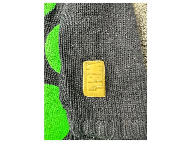 Gestrickter Pullover Giant Pois von Walter Van Beirendonck W&LT aus der Herbst-Winter-Kollektion 1996-1997. Blau Grün - Ansicht 4