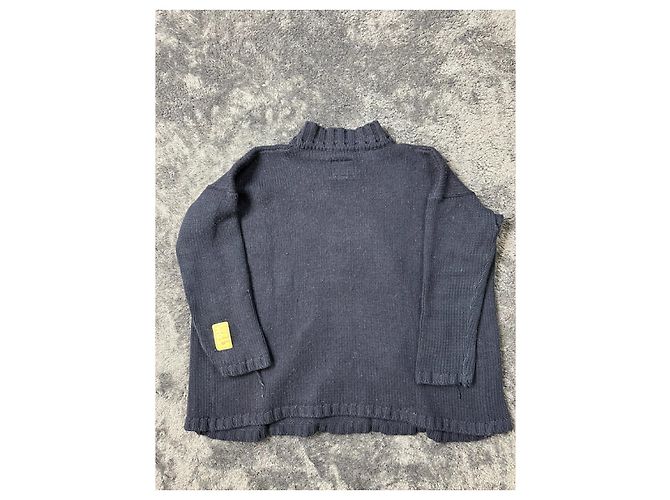 Gestrickter Pullover Giant Pois von Walter Van Beirendonck W&LT aus der Herbst-Winter-Kollektion 1996-1997. Blau Grün - Ansicht 7
