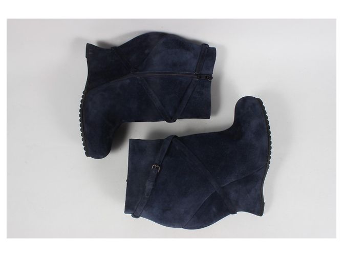 Botas de camurça de tornozelo Bottega Veneta Azul - vista 16