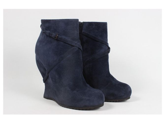 Botas de camurça de tornozelo Bottega Veneta Azul - vista 3