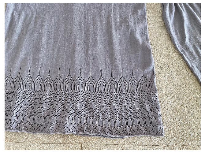 Hellgrauer feiner Stricktop mit Raffung von Massimo Dutti Größe M oder 36-38 Weiß - Ansicht 6