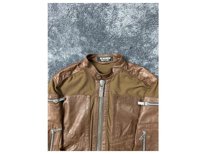 Dirk Bikkenbergs Giacca marrone con zip bondage dei primi anni 00 di Dirk Bikkembergs. - vista 3